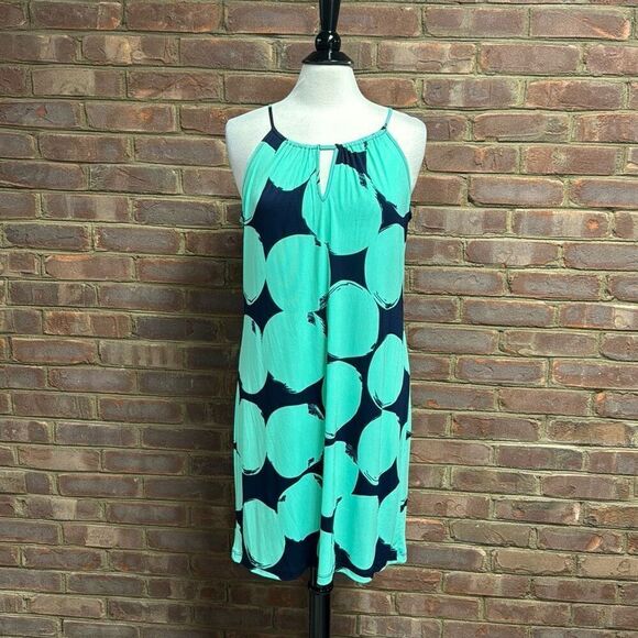Enfocus Studio Women’s Sleeveless Green & Navy Dress Size 12 - Picture 1 of 5